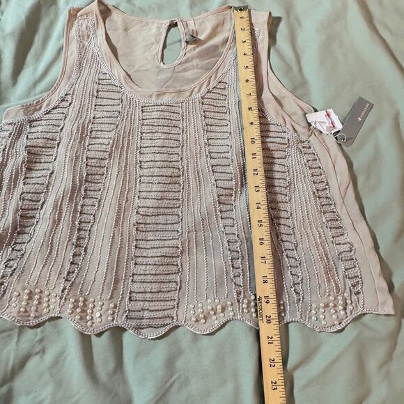 Paper Crane Anthropologie Women's sz Large Vintage Style Crop Sleeveless Beaded - Picture 8 of 10